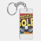 かわいいお気に入りのゴルフの道で良い散歩を台無し キーホルダー (正面左)