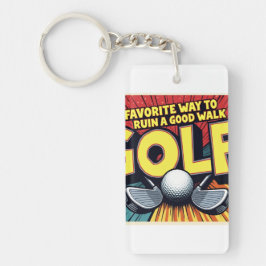 かわいいお気に入りのゴルフの道で良い散歩を台無し キーホルダー