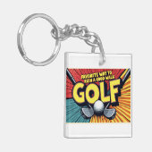 かわいいお気に入りのゴルフの道で良い散歩を台無し キーホルダー (正面左)
