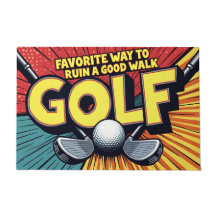 かわいいお気に入りのゴルフの道で良い散歩を台無し