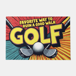 かわいいお気に入りのゴルフの道で良い散歩を台無し ドアマット