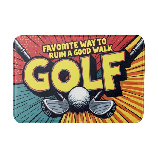 かわいいお気に入りのゴルフの道で良い散歩を台無し バスマット (正面)