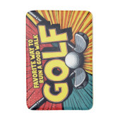 かわいいお気に入りのゴルフの道で良い散歩を台無し バスマット (正面縦)