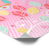 かわいいお洒落おもしろいスワールフクロウが赤ちゃんシャワーのサインをフクロウ ポスター (角)