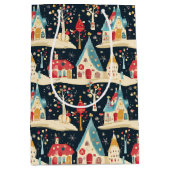 かわいいお洒落おもしろい&フェスティバルクリスマスビレッジ ミディアムペーパーバッグ (正面)