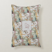 かわいいお洒落かぼちゃと花モノグラム アクセントクッション (正面(垂直))