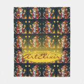 かわいいお洒落かわいいウィザードのモンキーパターン フリースブランケット (正面)