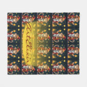 かわいいお洒落かわいいウィザードのモンキーパターン フリースブランケット (正面(横))