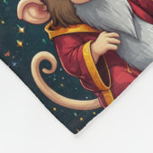 かわいいお洒落かわいいウィザードのモンキーパターン フリースブランケット (角)