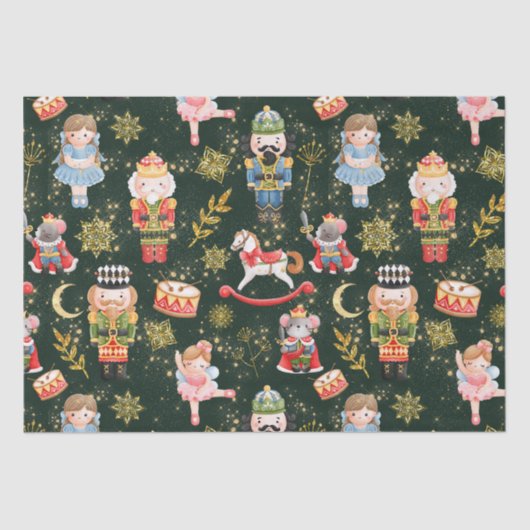 かわいいお洒落くるみクラッカーバレエ人形Fxグリッター 薄葉紙 (正面)