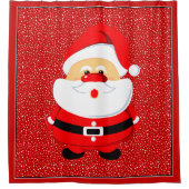 かわいいお洒落とサンタクロースカスタムクリスマス シャワーカーテン (正面)