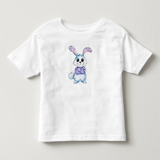 かわいいお洒落とブルーバニー トドラーTシャツ (正面)