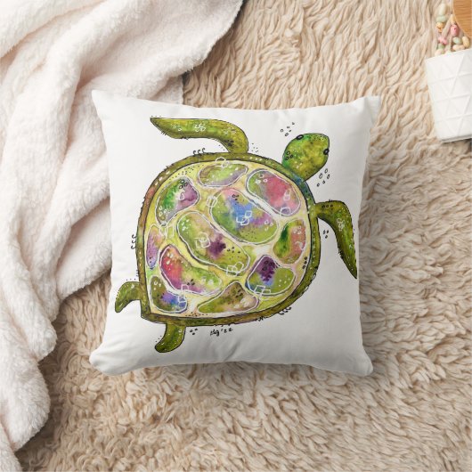 かわいいお洒落ウミガメ クッション (ブランケット)