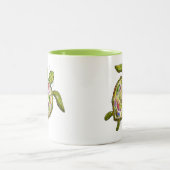 かわいいお洒落ウミガメ ツートーンマグカップ (中央)