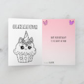 かわいいお洒落カップケーキガールズ誕生日 カード (内部)