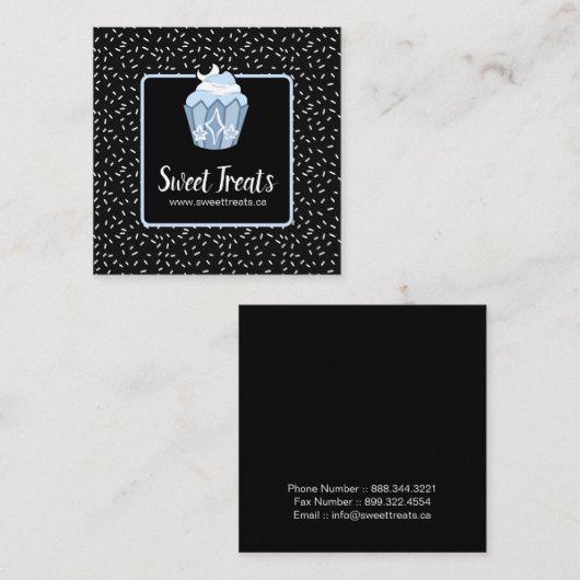 かわいいお洒落カップケーキベーカリー名刺 スクエア名刺 (正面/裏面)