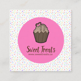 かわいいお洒落カップケーキベーカリー名刺 スクエア名刺