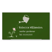 かわいいお洒落ガーデニングサービスとQRコード マグネット名刺 (正面)