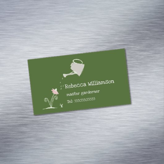 かわいいお洒落ガーデニングサービスとQRコード マグネット名刺 (インサイチュ)