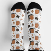 かわいいお洒落ガーデンカタツムリ蝶と花 ソックス (上部)