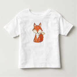 かわいいお洒落キツネ トドラーTシャツ