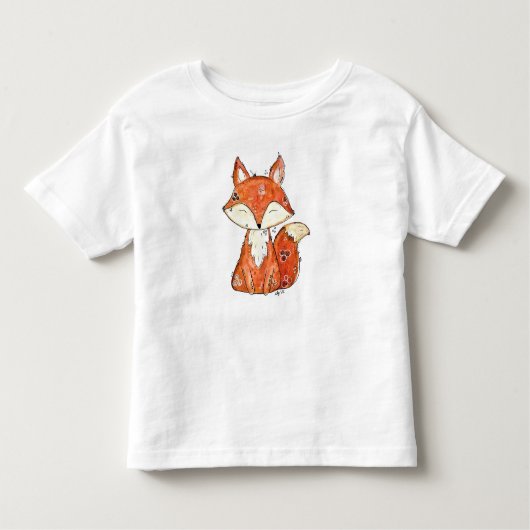 かわいいお洒落キツネ トドラーTシャツ (正面)