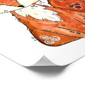 かわいいお洒落キツネ ポスター (角)