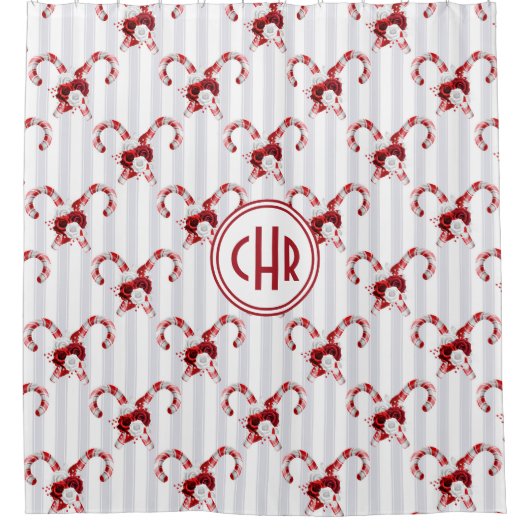 かわいいお洒落キャンディーケーン シャワーカーテン (正面)