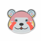 かわいいお洒落クマの漫画のステッカー シール (正面)