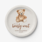 かわいいお洒落クマ ペーパープレート (正面)