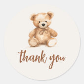 かわいいお洒落クマ ラウンドシール (正面)