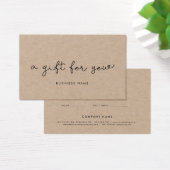 かわいいお洒落クラフト紙ギフト券 (デスク)