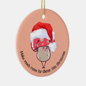かわいいお洒落クリスマスサンタキノコ セラミックオーナメント (右)