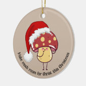 かわいいお洒落クリスマスサンタキノコ セラミックオーナメント (左)