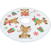 かわいいお洒落クリスマストナカイ ブラッシュドポリエステルツリースカート (アングル)