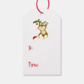 かわいいお洒落クリスマスベビーモンキーギフトラベル ギフトタグ (裏面)