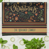 かわいいお洒落クリスマス引用文パーソナライズされた キッチンタオル (折り畳み)