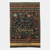 かわいいお洒落クリスマス引用文パーソナライズされた キッチンタオル (縦)