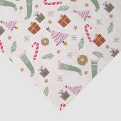 かわいいお洒落グリーンピンク居心地の良い冬のクリスマス 薄葉紙 (詳細)