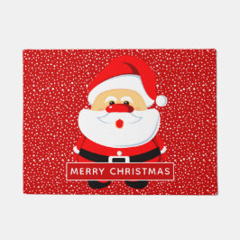 かわいいお洒落サンタクロースのクリスマス ドアマット