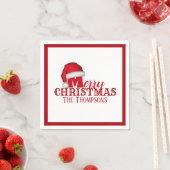 かわいいお洒落サンタクロースホリデークリスマス スタンダードカクテルナプキン (インサイチュ)