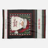 かわいいお洒落サンタパーソナライズされたクリスマス キッチンタオル (横)