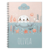 かわいいお洒落シールパップアットシー ノートブック (正面)