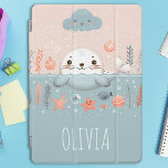 かわいいお洒落シールパップアットシー iPad PROカバー<br><div class="desc">かわいいパーソナライズされたおもしろいシールは海の雪の下で顔を出し、笑顔で愛らしい雲と海洋生物が浮かび上がる。</div>