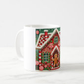 かわいいお洒落ジンジャーブレッドマン&ハウス コーヒーマグカップ (正面左)