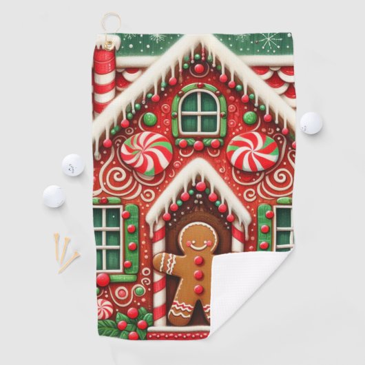 かわいいお洒落ジンジャーブレッドマン&ハウス ゴルフタオル (インサイチュ)