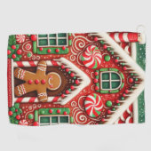 かわいいお洒落ジンジャーブレッドマン&ハウス ゴルフタオル (横)