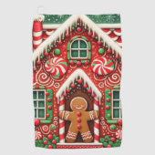 かわいいお洒落ジンジャーブレッドマン&ハウス ゴルフタオル (正面)