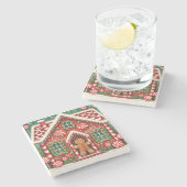 かわいいお洒落ジンジャーブレッドマン&ハウス ストーンコースター (横)