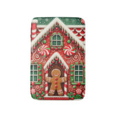 かわいいお洒落ジンジャーブレッドマン&ハウス バスマット (正面縦)